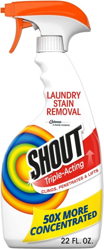 Shout Active Enzyme Laundry Stain Remover Spray, 22 Fl Oz (Pack of 1), White
