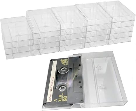Evelots 25 Pack Cassette Tape Cases-Clear Plastic Storage-Audio-No Scratch/Dirt