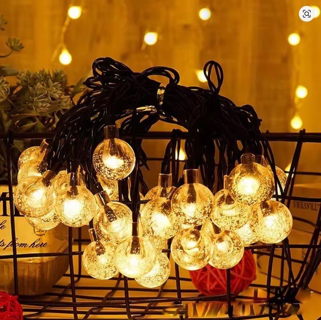 Solar String Lights Outdoor Bubble Ball Lighting String 8 Lighting Modes for Garden Wedding Birthday Holiday Theme Decoration 12M 100LEDS thumbnail 2