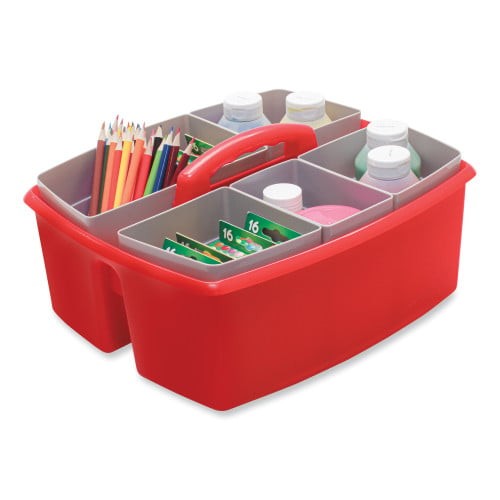 Storex Large Caddy with Sorting Cups, Red, 2/Carton (00981U02C) thumbnail 3