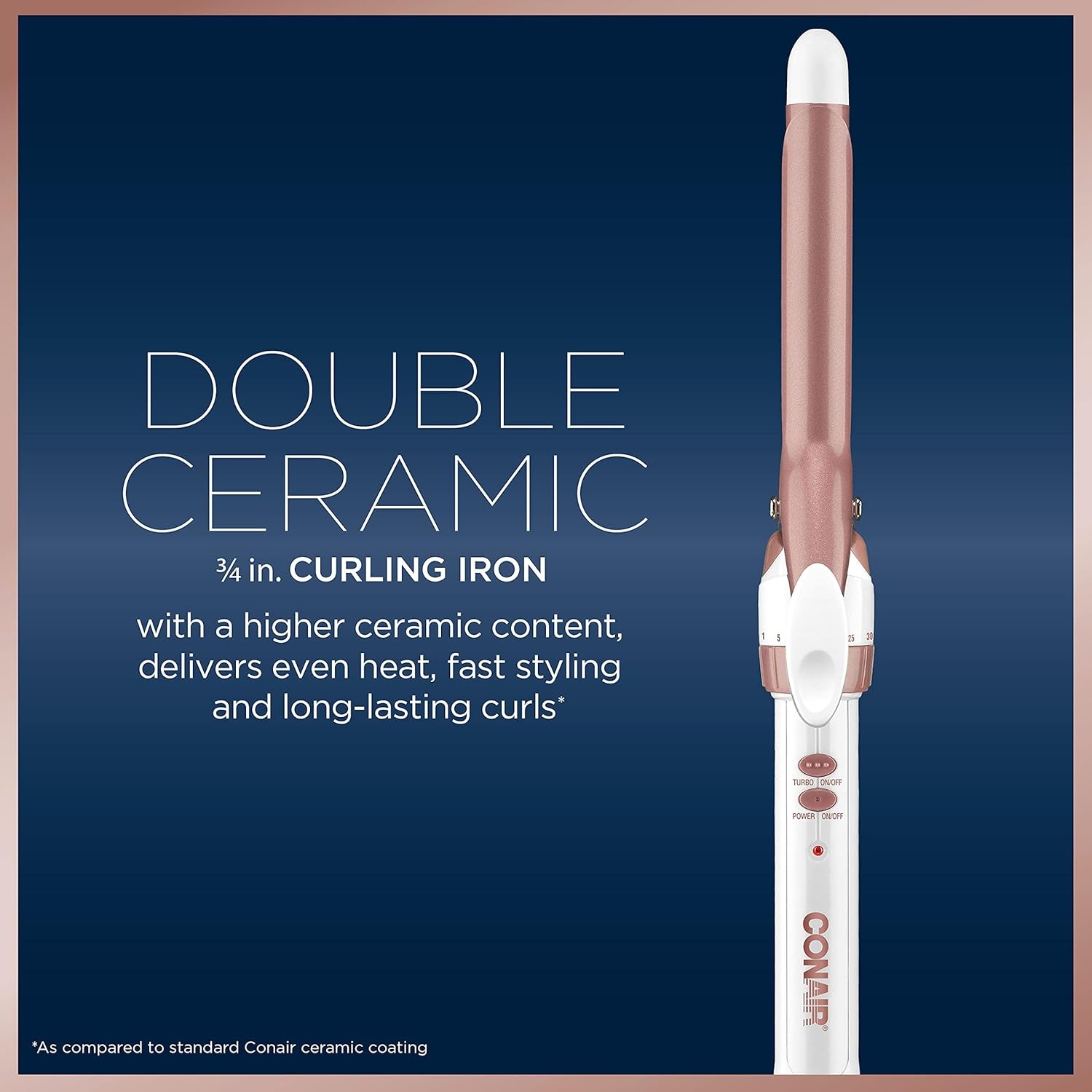 Conair Double Ceramic 3/4-Inch Curling Iron, Â¾-inch barrel produces tight curls â€“ for use on short to medium hair thumbnail 4