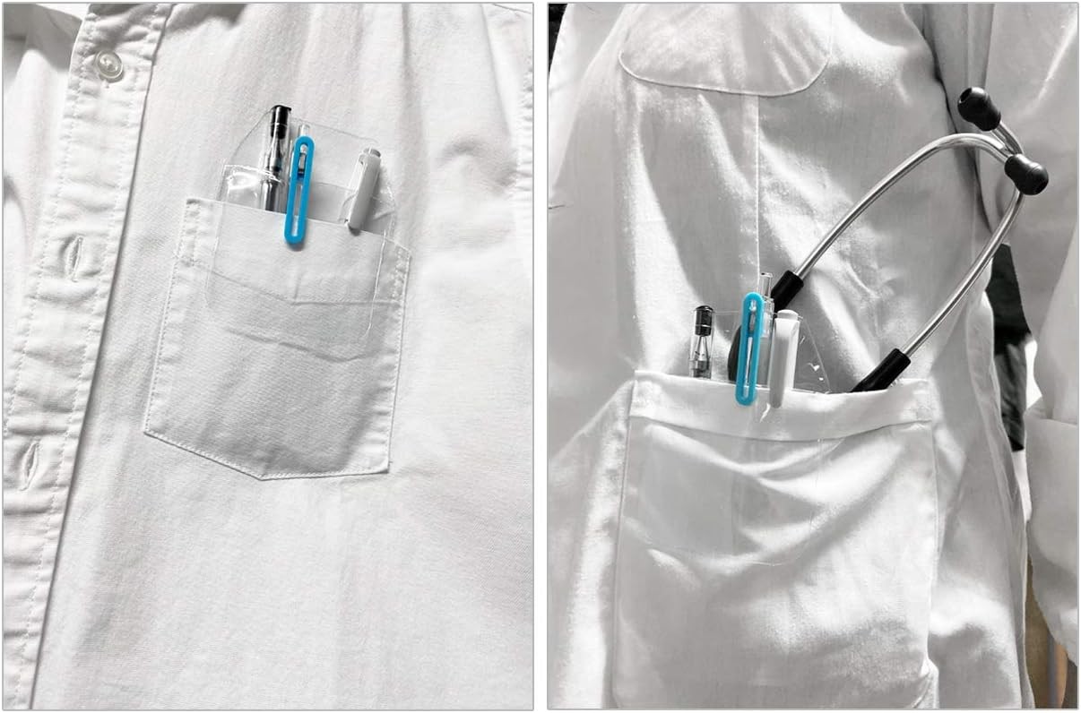DS. DISTINCTIVE STYLE Shirt Pocket Protector 10 Pieces PVC Pocket Protectors for School Hospital Office Supplies (Clear) thumbnail 5