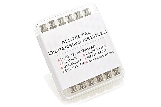 12 Pack - Dispensing Needle 1" - All Metal, Stainless Steel Blunt Tip Luer Lock 8, 10, 12, 14 Gauge (All Sizes) thumbnail 2
