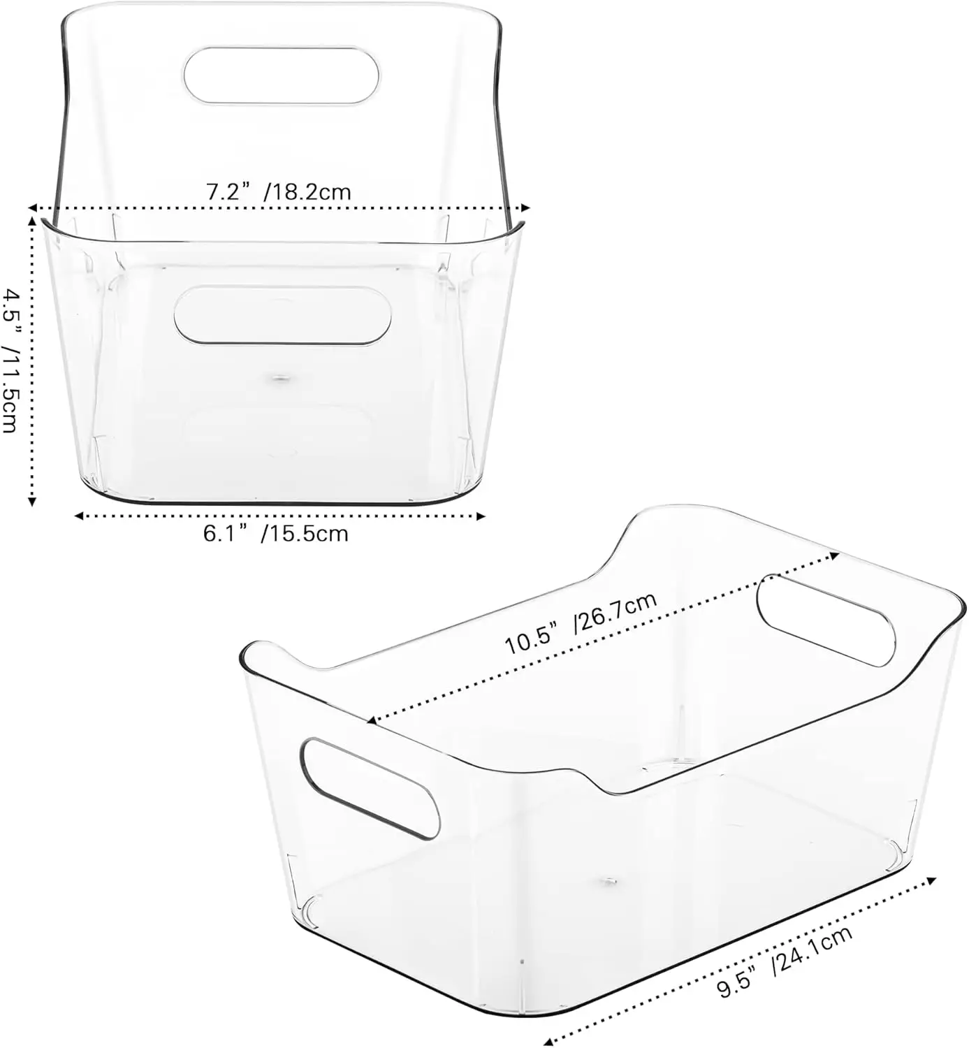 12 Pack Plastic Storage Bins, Multi-Use Organizer Bins, Pantry Organizer, Clear Storage Containers, Bins for Home & Kitchen thumbnail 6