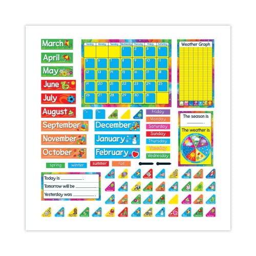 TREND Year Around Calendar Bulletin Board Set, 12-Month Calendar, 22" x 17", Assorted Colors, 106/Set (T8096) thumbnail 3