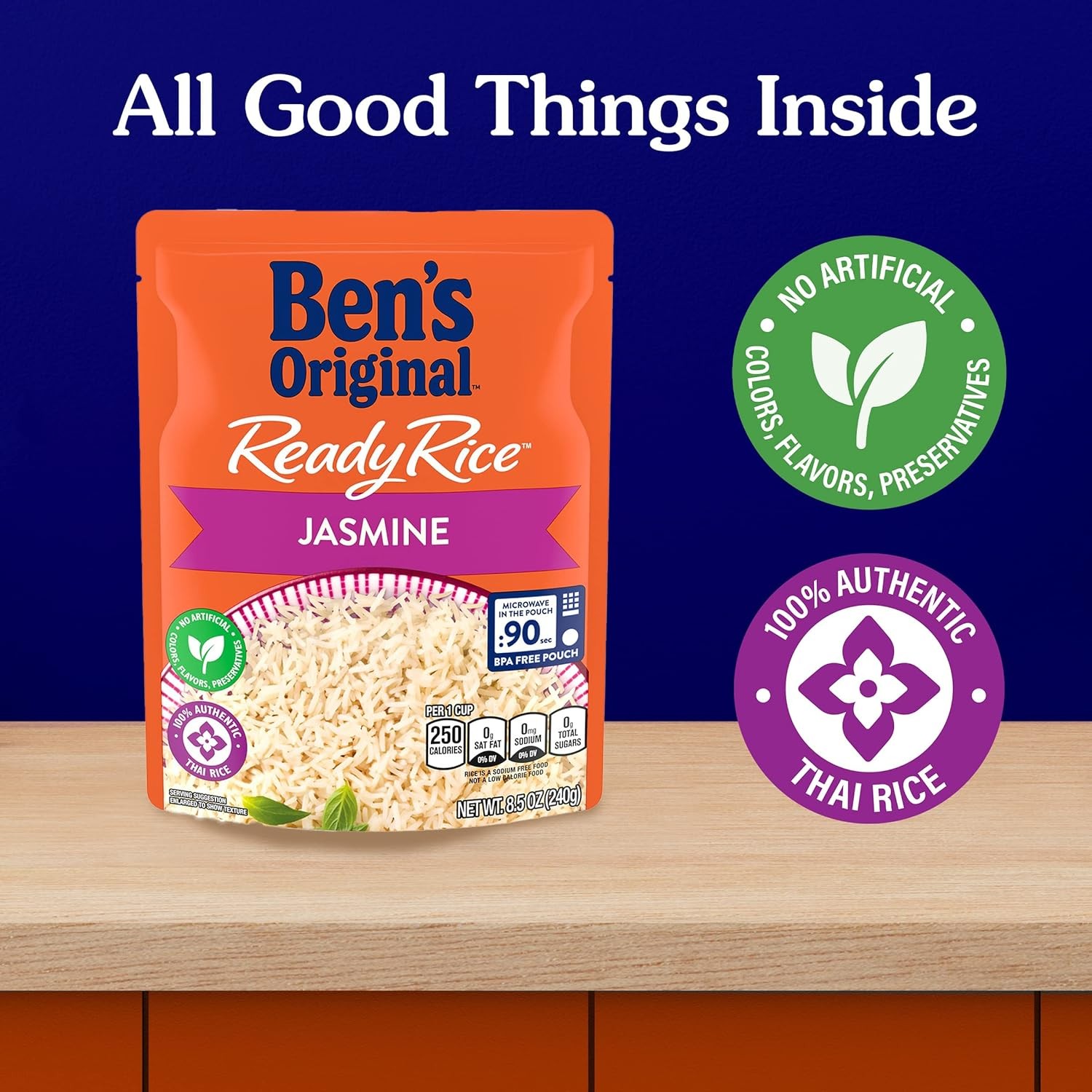 BEN'S ORIGINAL Ready Rice Garden Vegetable Flavored Rice, Easy Dinner Side, 8.8 oz Pouch (Pack of 6) thumbnail 2