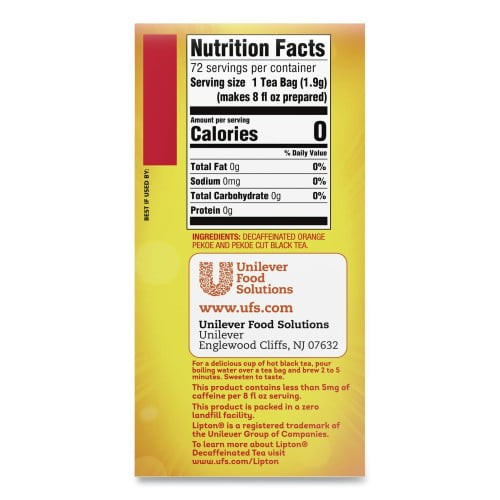 Lipton Tea Bags, Decaffeinated, 72/Box (290) thumbnail 5