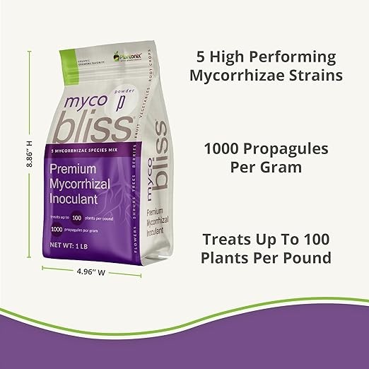 Myco Bliss Powder (1lb) - Mycorrhizal Fungi for Soil - 5 Strain Mycorrhizal Inoculant with 1000 Propagules Per Gram - Highly Concentrated Mycorrhizae for Plants, Potting Soil, & Garden Soil thumbnail 6