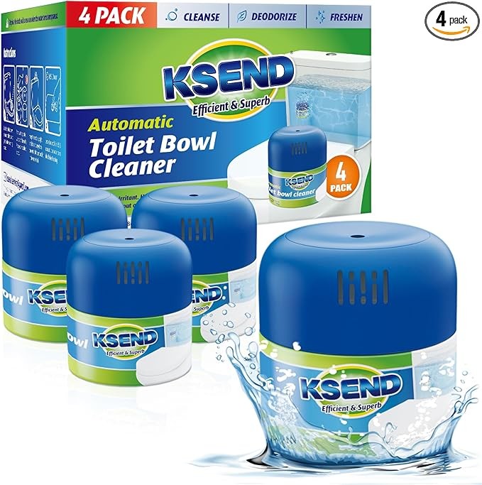 Toilet Bowl Cleaners - 4 Pack, Long-Lasting Cleaning Solution, Convenient Toilet Cleaner Bottles, Krazy Klean Automatic Toilet Bowl Cleaner for Powerful Cleansing