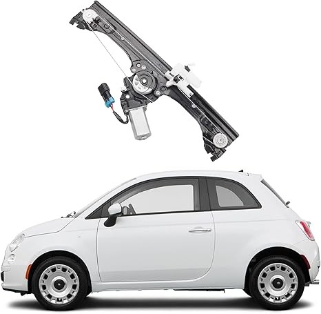 Dasbecan Front Right Passenger Side Window Regulator Assembly w/Motor Compatible with Fiat 500 2012-2019 1.4L Replaces 751-649 68070266AC 68070266AD 68070266AE
