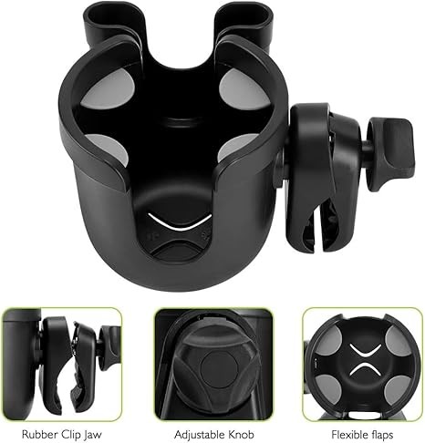 Accmor Stroller Cup Holder with Phone Holder, Bike Cup Holder, Universal Cup Holder for Uppababy Nuna Doona Strollers, 2-in-1 Cup Phone Holder for Stroller, Bike, Wheelchair, Walker, Scooter thumbnail 5