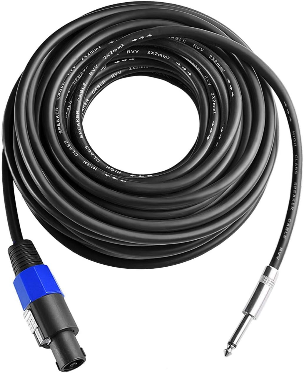2Pcs 50 Feet Professional Speakon to 1/4 Speaker Cable, Pair 50 ft 12 Gauge Speakon to 1/4 Male TRS Inch Audio Amplifier Connection Heavy Duty Cord Wire with Twist Lock (50Feet-2Pack) thumbnail 2