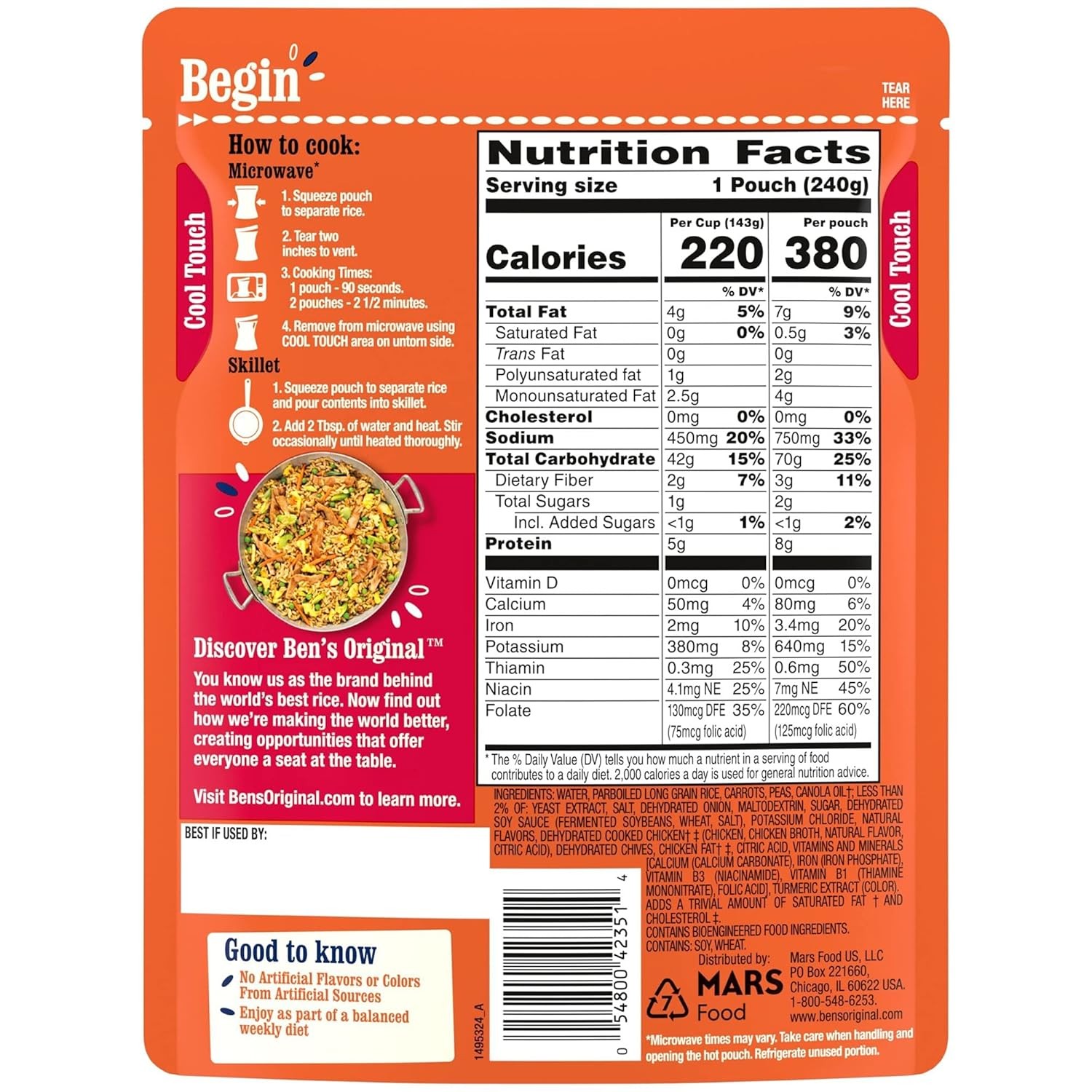 BEN'S ORIGINAL Ready Rice Fried Flavored Rice, Easy Dinner Side, 8.5 oz Pouch (Pack of 12) thumbnail 2