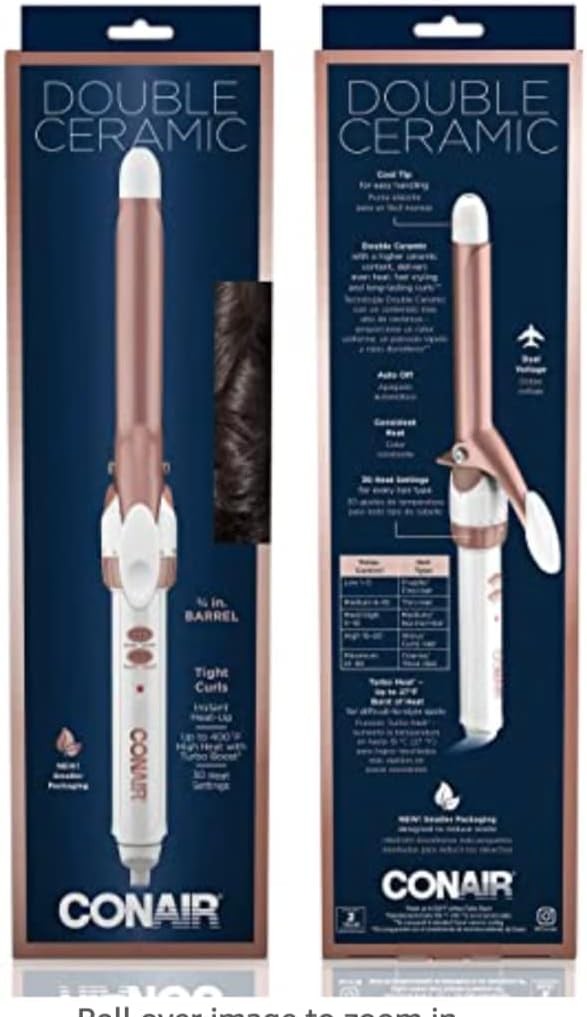 Conair Double Ceramic 3/4-Inch Curling Iron, Â¾-inch barrel produces tight curls â€“ for use on short to medium hair thumbnail 6