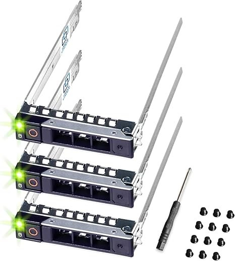 3-Pack 2.5" Hard Drive Caddy - Compatible for Dell PowerEdge Servers - 14-16th Gen T560 R660 R6615 R6625 R7615 R7625 R760 R760xs R760xa R860 R960 and More - SSD SAS SATA NVMe Tray