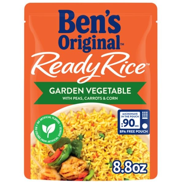 BEN'S ORIGINAL Ready Rice Garden Vegetable Flavored Rice, Easy Dinner Side, 8.8 oz Pouch (Pack of 6) thumbnail 5