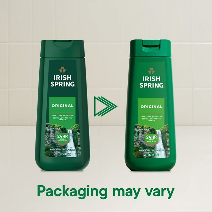 Irish Spring Original Moisturizing Body Wash for Men, 24-Hour Fresh, Face and Body Wash, Menâ€™s Body Wash, Biodegradable Ingredients, Paraben Free, Cool Fresh Scent, 20 fl oz Bottle thumbnail 2