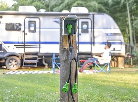 RVGUARD RV Y Adapter Cord with Handle 30 Amp TT-30 Male Plug to Two 30 Amp TT-30 Female, Green thumbnail 4