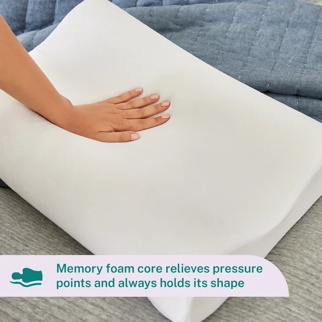 Sleep Innovations Contour Memory Foam Pillow, Standard Size, Cervical Support Pillow for Sleeping, 5-Year Warranty thumbnail 8