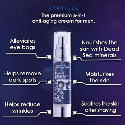 Particle Face Cream for Men 6 in 1 anti aging cream fights eye bags dark spots thumbnail 5