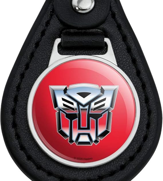 GRAPHICS & MORE Black Leather Transformers Autobot Symbol Retro Keychain thumbnail 4
