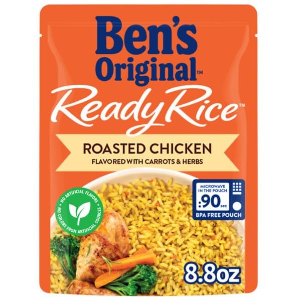 BEN'S ORIGINAL Ready Rice Roasted Chicken Flavored Rice, Easy Dinner Side, 8.8 OZ Pouch (Pack of 6) thumbnail 7