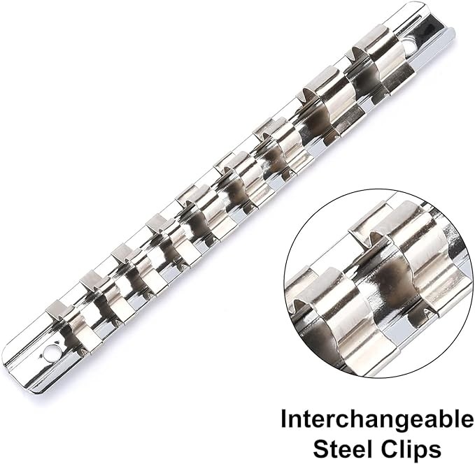 CASOMAN 9-Piece Low Profile Impact Triple Square Bit Socket Set, Includes Storage Rail, 1/4", 3/8" and 1/2" Drive, CR-MO Steel, Designed for Impact Use thumbnail 5