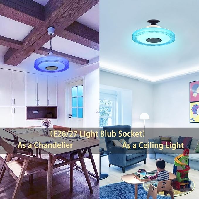 Waterproof Smart LED Shower Ceiling Light Fixture with Bluetooh Speaker,18W 11Inch,3000-6500K Dinmmable RGB Color Changing Music Lamp with App+2.4G Remote Control for Bathroom,Bedroom,Kid Room thumbnail 2