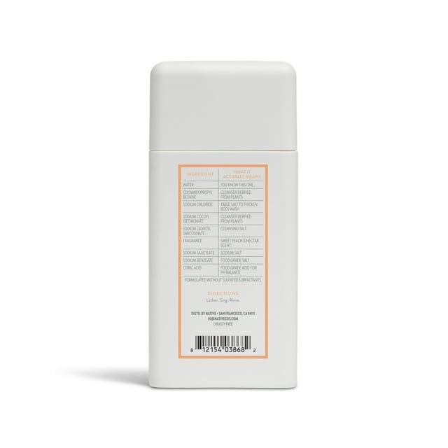 Native, Sulfate Free, Paraben Free, Sweet Peach & Nectar, for Women and Men, Travel Size 3 oz thumbnail 2