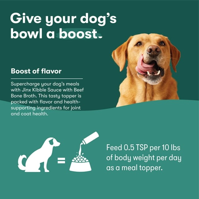 Jinx Kibble Sauce Chicken Bone Broth Dog Meal Topper, 12 fl oz Bottle thumbnail 4