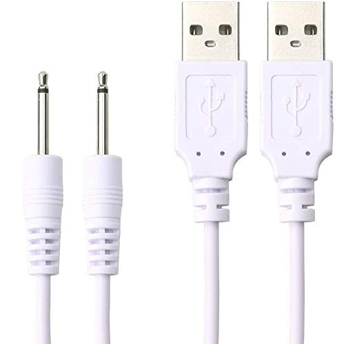 Accessonico 2 Pack Magic Wand Charger Massager Charging Cord, Replacement DC Charging Cable Set Compatible with lovesense,Tracys Dog,Tracy's Dogg Beauty Instrument USB Cords 2.5mm Wand Vibrating