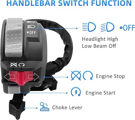 Control Switch Button Engine Start Run Off Headlight for Yamaha ATV Big Bear 250 400 Bruin 250 350 Grizzly 350 400 660 Kodiak 400 450 Raptor 350 660 Wolverine 350 450 YFM,OEM#5LP-83973-01-00 thumbnail 4