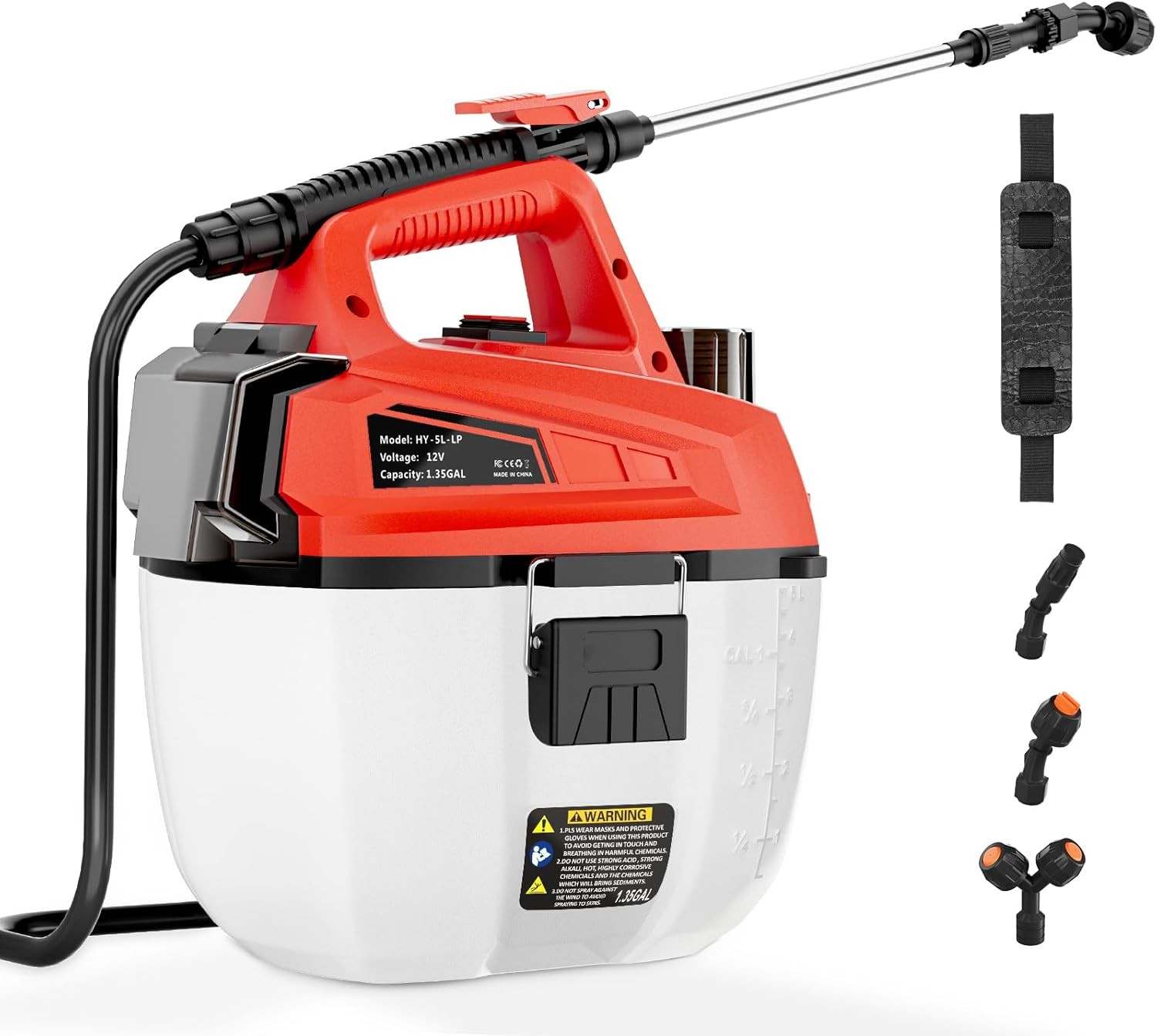 Battery Powered Sprayer Compatible for Milwaukee 12V, Portable Cordless Pump Sprayer with 3 Spray Nozzleï¼ŒRetractable Pole,Brushless Motor for Outdoor in Lawn, Garden, Farm, Plant(No Battery)