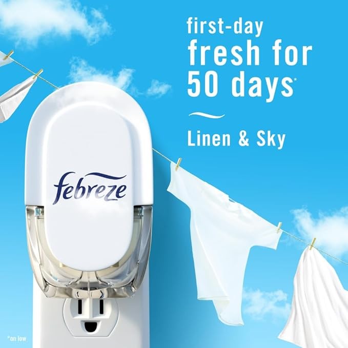 Febreze Plug Odor-Eliminating Air Freshener Refills, Linen & Sky (5 refills) thumbnail 3