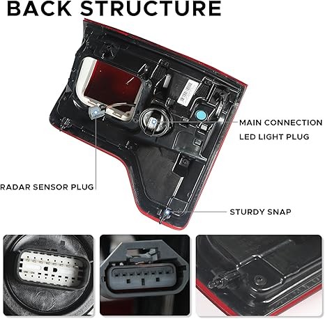 LED Tail Lights with Blind Spot Compatible with Ford F150 2018 2019 2020 Rear Lamp Left Driver Side Replacement KL3Z13405B thumbnail 3