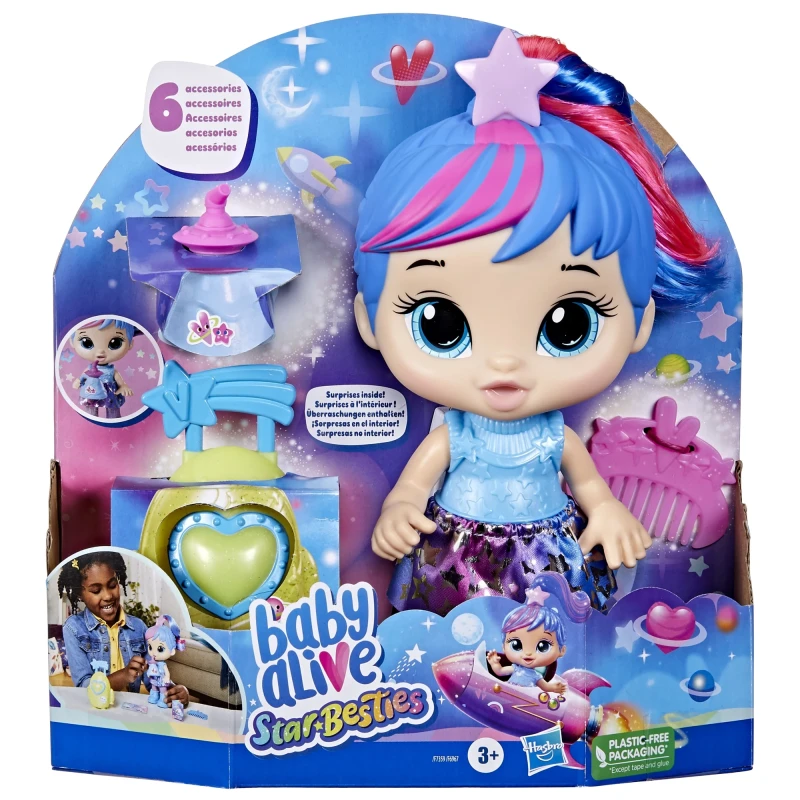 Baby Alive: Star Besties Stellar Skylar 9-Inch Doll Pink and Blue Hair, Blue Eyes, Kids Toddler Toy for Boys and Girls, Age 3 4 5 6 7 and Up thumbnail 2