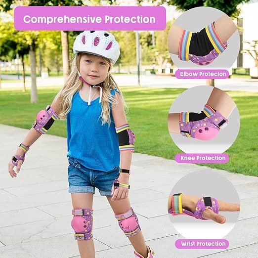 Kids Knee Pads for Girls Boys Toddler 3-8 Years Old Knee and Elbow Pads with Wrist Guards Youth Protective Gear Set for Skateboard Cycling Roller Bike Inline Scooter Skating thumbnail 3