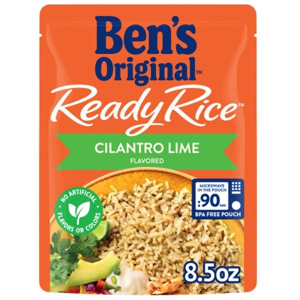 BEN'S ORIGINAL Ready Rice Cilantro Lime Flavored Rice, Easy Dinner Side, 8.5 OZ Pouch (Pack of 12 thumbnail 5