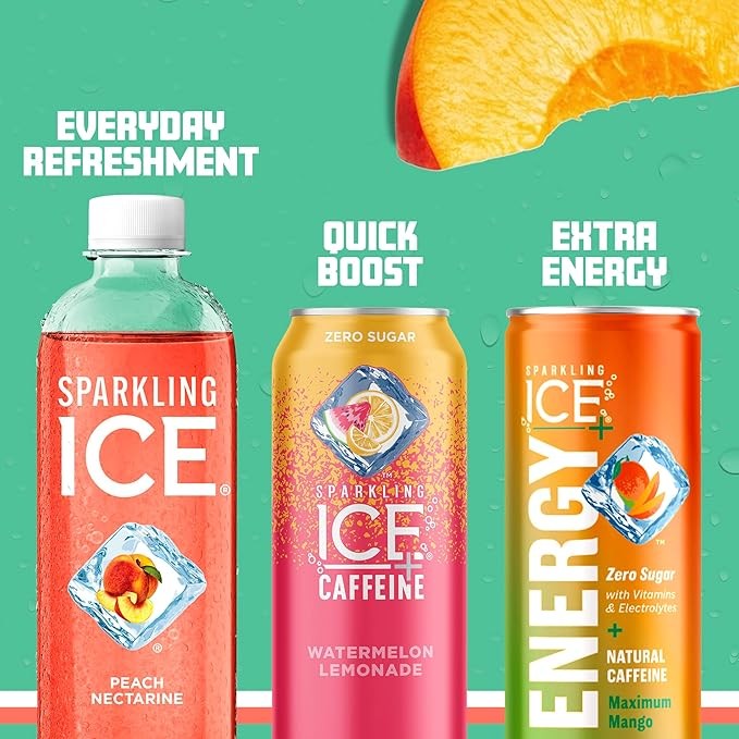 Sparkling Ice, Peach Nectarine Sparkling Water, Zero Sugar Flavored Water, with Vitamins and Antioxidants, Low Calorie Beverage, 17 fl oz Bottles (Pack of 12) thumbnail 2