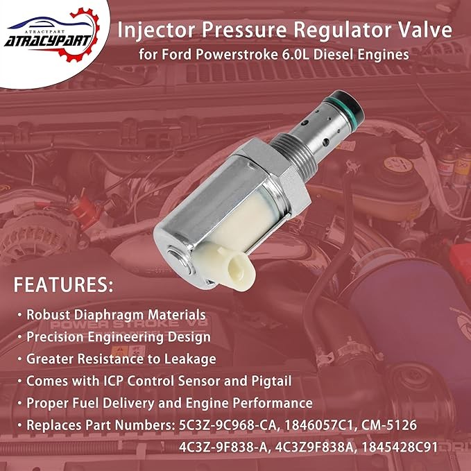 6.0 IPR Valve with ICP Control Sensor and Pigtail | Replacement for 2003-2010 F250 F350 F450 F550 E450 Super Duty Excursion, 04-10 E350 E450 | REPLACE# CM-5126, 1846057C1, 4C3Z-9F838-A, 1845428C91 thumbnail 3