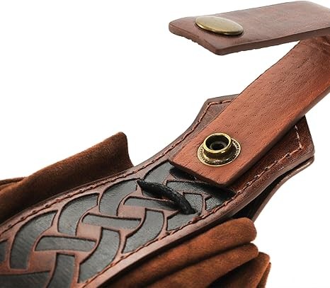 2 Pcs Medieval Viking Belt Set with Pouch, Renaissance Leather Belt and Waist Bag, Vintage Knight Accessories for Halloween Cosplay thumbnail 5