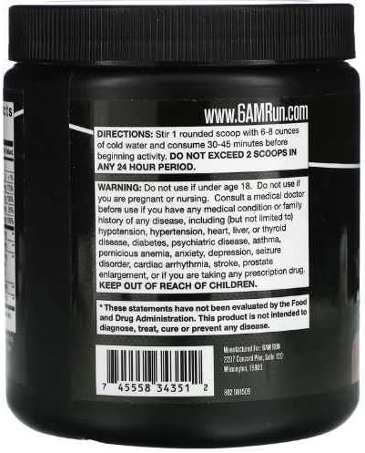 6AM Run Sprint - Pre Workout Powder for Instant Energy Boost for Cardio and Focus - No Jitters, High Energy Conditioning Formula - All Natural, Keto, Vegan (Fruit Punch, Full Bottle) thumbnail 3