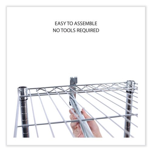 Alera Wire Shelving Garment Rack, 30 Garments, 36w x 18d x 75h, Silver (ALEGR363618SR) thumbnail 7