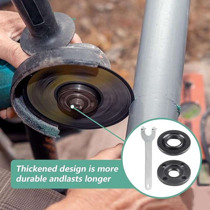 9pcs Angle Grinder Nuts, 1 Angle Grinder Wrench Spanner & 8 Angle Grinder Flange Nuts, 5/8-11 Metal Lock Compatible with Makita Dewalt Bosch Milwaukee Ryobi Metabo Grinder Nuts thumbnail 3