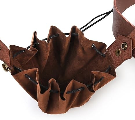 2 Pcs Medieval Viking Belt Set with Pouch, Renaissance Leather Belt and Waist Bag, Vintage Knight Accessories for Halloween Cosplay thumbnail 4