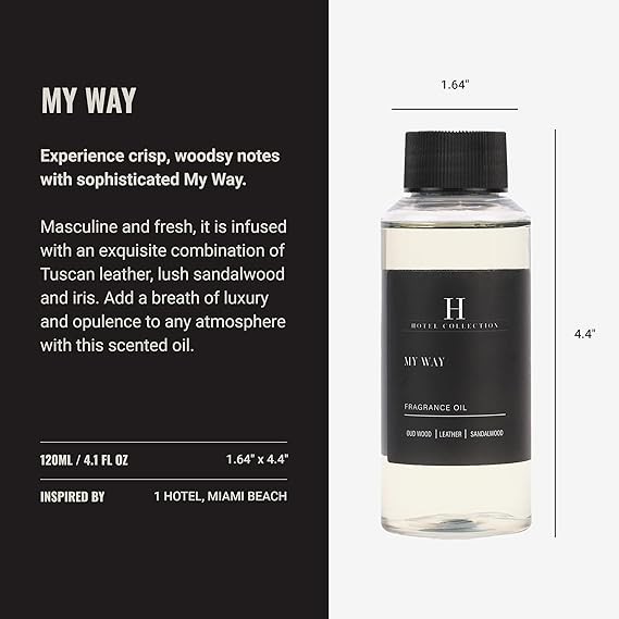 Hotel Collection My Way Essential Oil Scent Luxury Hotel Inspired Aromatherapy Scent Diffuser Oil Lush Sandalwood, Warm Virginia Cedar, and Beautiful Iris 120mL thumbnail 2