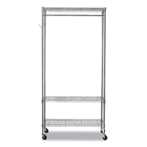 Alera Wire Shelving Garment Rack, 40 Garments, 48w x 18d x 75h, Silver (ALEGR364818SR) thumbnail 5