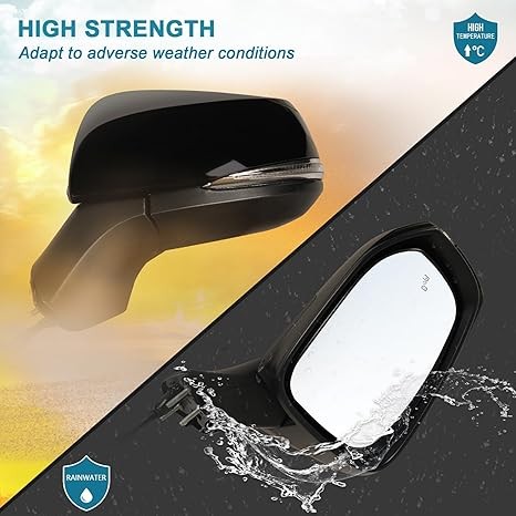 Left Driver Side Mirror Fits 2019-2023 Toyota Rav4 with Power Heated Turn Signal and Blind Spot Match Midnight Black Metallic Replace 879400R271(8 Pins) thumbnail 3