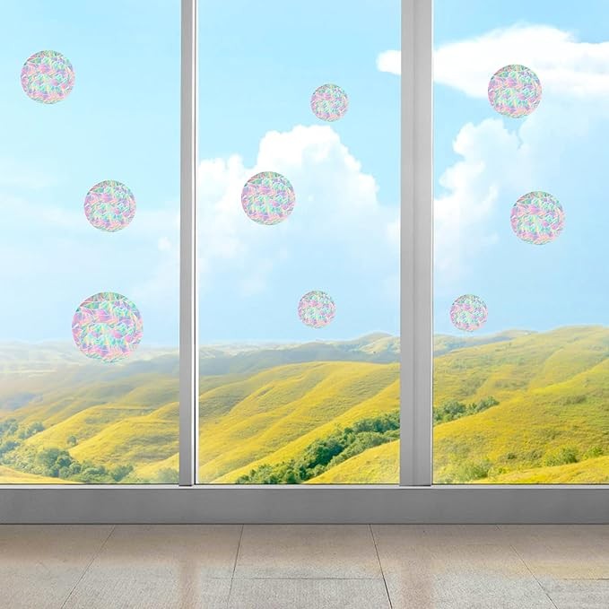 52PCS Anti-Collision Window Stickers for Birds, Window Strike Prevention Stickers Rainbow Alert Decals Clings to Prevent Bird Strikes, Prism for Sticker to Protect Birds Against Glass thumbnail 5