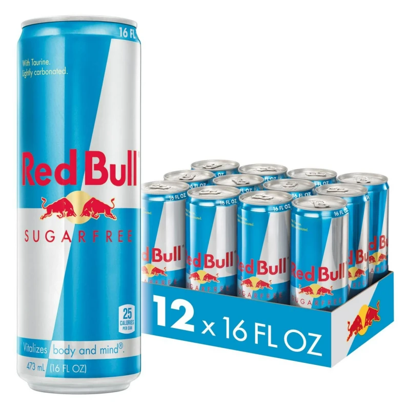 Red Bull Sugar Free Energy Drink, 16 fl oz, Pack of 12 Cans
